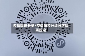 疫情隔离分类/疫情防控分级分区隔离规定