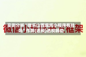 实测分析“微乐山西麻将小程序有挂吗”作弊(透视)透视辅助