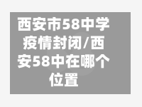 西安市58中学疫情封闭/西安58中在哪个位置-第1张图片