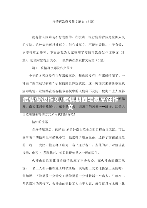 疫情做饭作文/疫情期间宅家烹饪作文-第1张图片