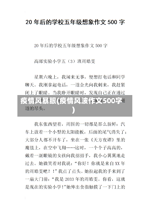 疫情风暴眼(疫情风波作文500字)-第2张图片