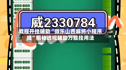 教程开挂辅助“微乐山西麻将小程序挂”揭秘透视辅助万能挂用法-第2张图片