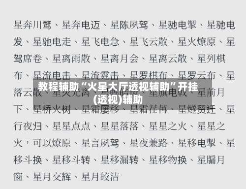 教程辅助“火星大厅透视辅助”开挂(透视)辅助-第2张图片